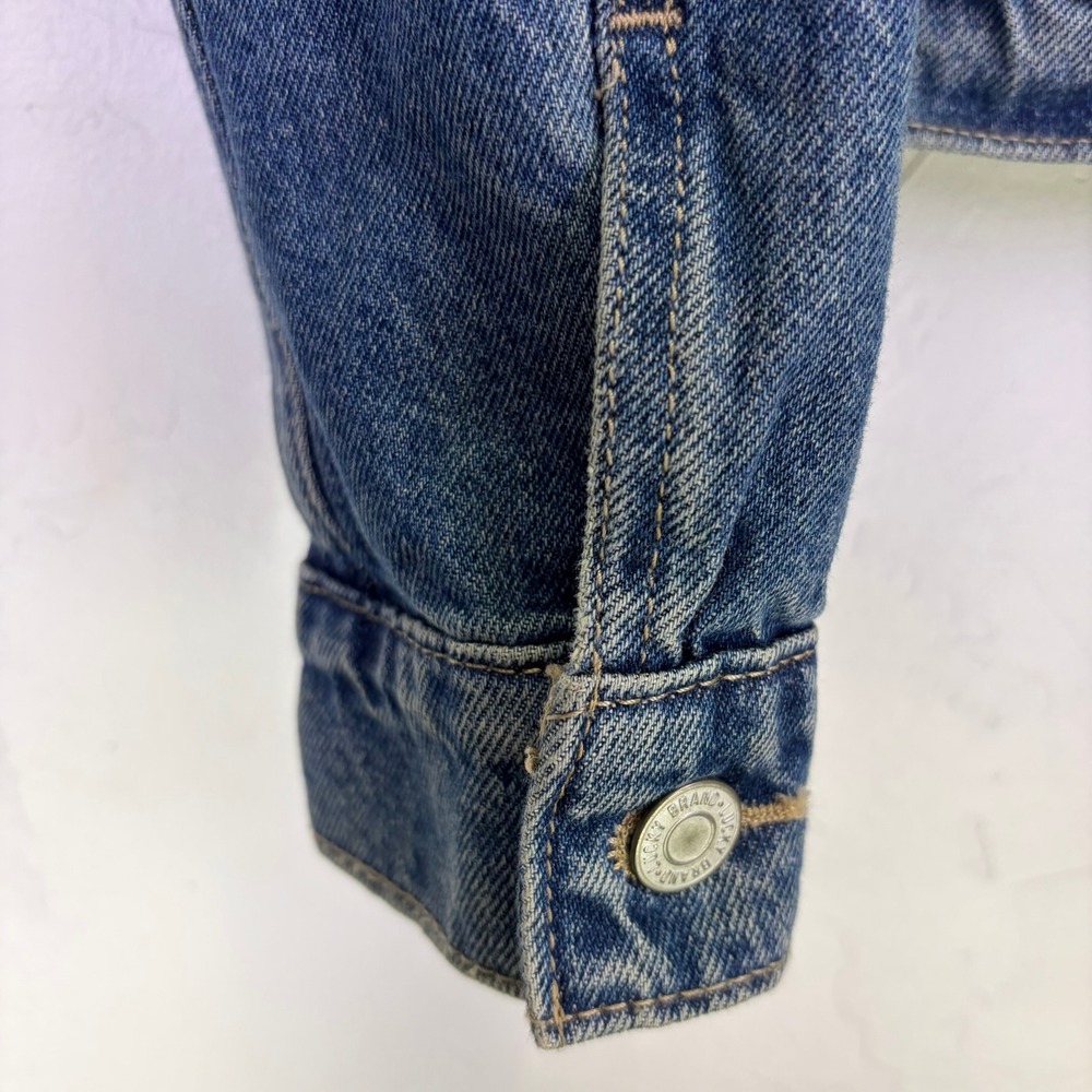Lucky Brand Embroidered Denim Trucker Jacket Women's Size M Floral Star Boho‎ - Picture 7 of 15